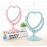 AKOAK 1 Pack Simple and Lovely Heart-Shaped Cosmetic Mirror Plastic Double-Sided Rotatable Dresser Mirror Lightweight Mirror Bathroom Bedroom Mirror Four-Color(Blue)