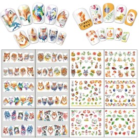 TailaiMei 60 Sheets Fall Water Transfer Nail Art Stickers Decals, Thanksgiving Autumn Nail Decorations, Design for Maple Leaves Pumpkin Turkey (1178 Pcs) TailaiMei 60 Sheets Fall Water Transfer Nail Art Stickers Decals, Thanksgiving Autumn Nail Decorations, Design for Maple Leaves Pumpkin Turkey (1178 Pcs)
