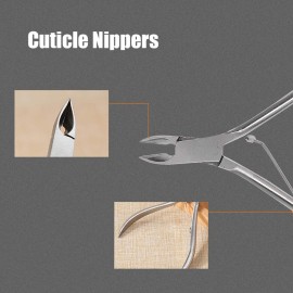 Cuticle Nippers, Stainless Steel Nail Dead Skin Clipper Portable Toe Pliers Cuticle Scissors Manicure Pedicure Tool for Fingernails and Toenails
