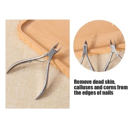Cuticle Nippers, Stainless Steel Nail Dead Skin Clipper Portable Toe Pliers Cuticle Scissors Manicure Pedicure Tool for Fingernails and Toenails