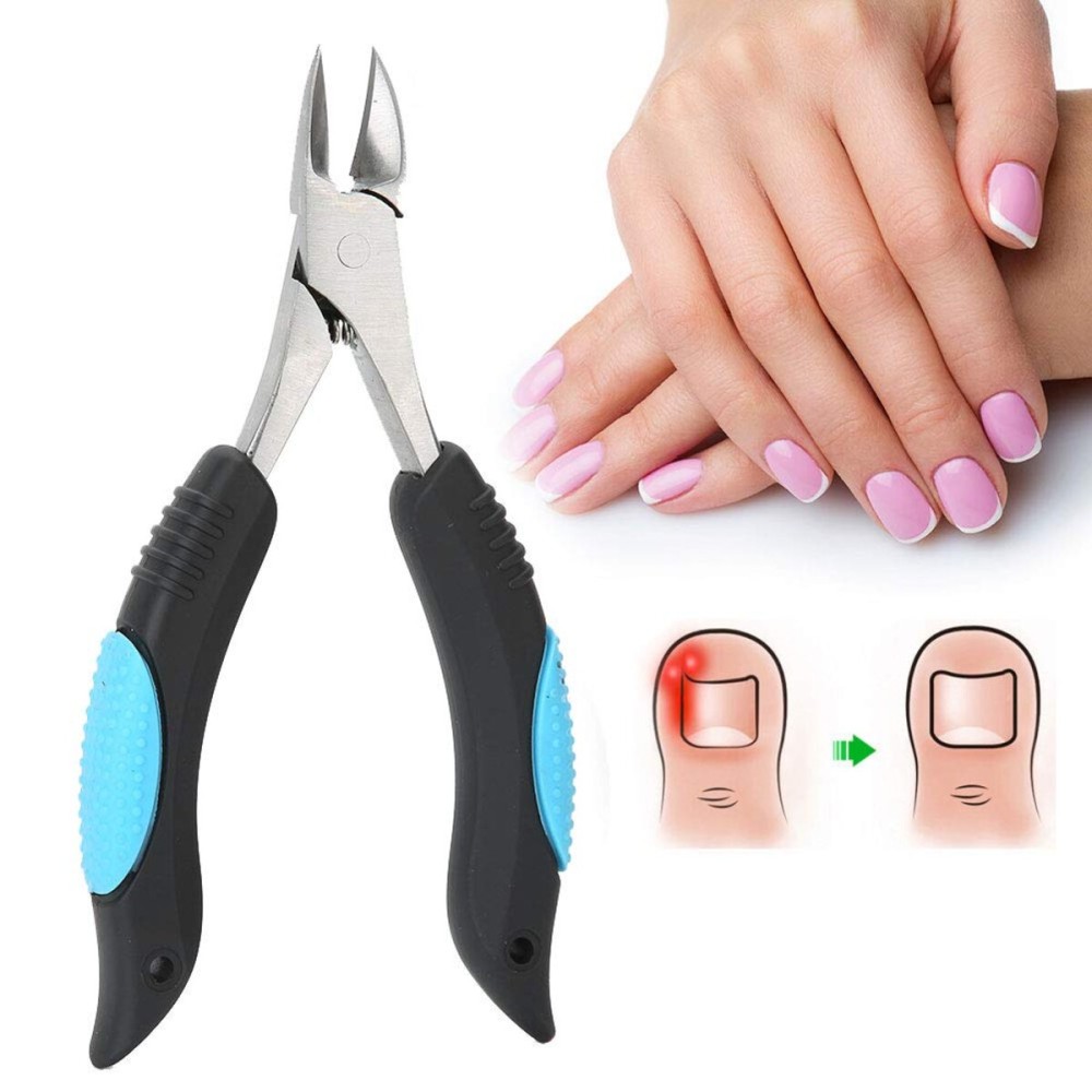 xuuyuu Cuticle Nippers, Fingernail Toenail Cuticle Scissors Pedicure Cutter Tool with Non-slip Handle for Nail Art Salon and Home Ingrown Toe Nail Cuticle Pliers