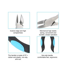 xuuyuu Cuticle Nippers, Fingernail Toenail Cuticle Scissors Pedicure Cutter Tool with Non-slip Handle for Nail Art Salon and Home Ingrown Toe Nail Cuticle Pliers