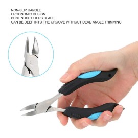 xuuyuu Cuticle Nippers, Fingernail Toenail Cuticle Scissors Pedicure Cutter Tool with Non-slip Handle for Nail Art Salon and Home Ingrown Toe Nail Cuticle Pliers