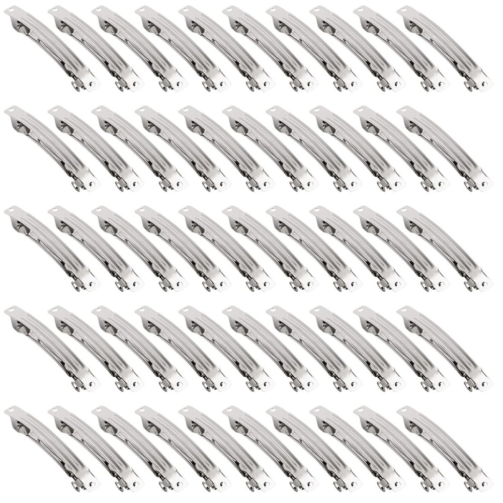 AUEAR, French Barrette Iron Rectangle Hair Clips for DIY Clip Craft Bows (50 Pack, 2 Inch 50mm)