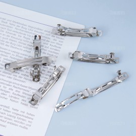 AUEAR, French Barrette Iron Rectangle Hair Clips for DIY Clip Craft Bows (50 Pack, 2 Inch 50mm)