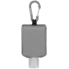 Jollsung Hand Sanitizer Bottle Case Holder, Travel Size Empty Bottle Refillable Containers for Soap, Lotion, and Liquids - 60ML/2 oz Flip Cap Reusable Bottles with Carabiner Carriers (Gray)