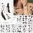 30 Sheets Fake Black Tiny Temporary Tattoo, Hands Finger Words Tattoo Sticker for Men Women, Body Art on Face Arm Neck Shoulder Clavicle Waterproof