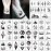30 Sheets Black Mountain Space Temporary Tattoo, Hands Face Tattoo Sticker for Men Women, Forest Star Moon Designs Body Art on Arm Neck Shoulder Clavicle Waterproof