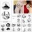 30 Sheets Black Mountain Space Temporary Tattoo, Hands Face Tattoo Sticker for Men Women, Forest Star Moon Designs Body Art on Arm Neck Shoulder Clavicle Waterproof
