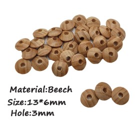 100pcs Beech Wooden Abacus Beads Unfinished Loose Round Spacer Shape DIY Handmade Mom Necklace Making Family Charm Decoration(Abacus Beads 100pcs)