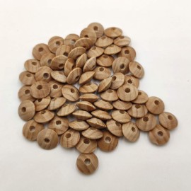 100pcs Beech Wooden Abacus Beads Unfinished Loose Round Spacer Shape DIY Handmade Mom Necklace Making Family Charm Decoration(Abacus Beads 100pcs)