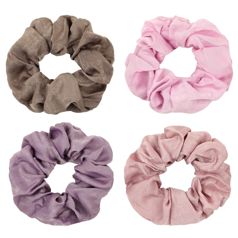 Ivyu Silk Satin Scrunchies - No Crease Hair Ties for Women, Thick Hair Ponytail Holders with Soft Elastic Bands