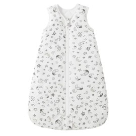 Mosebears Sleep Sack Baby Winter Wearable Blanket with 2-Way Zipper,2.5 TOG Cotton Sleep Sack Unisex (White Star, 6-12 Months)