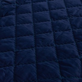 FLXXIE Machine Washable Microfiber Down Alternative Toddler Comforter, Super Soft and Lightweight Kids Crib Quilted Blanket for Stroller, Travel, 39x47 Inches, Navy Blue