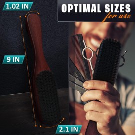 Boar Bristle Beard Brush for Men - 9 Soft Boar Bristle Hair Brush for Slick Back, Beards & Mustaches - Ergonomic Handle, Non-Slip Grip, Durable Design, Thoughtful Gift for Grooming Enthusiasts
