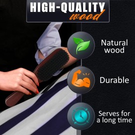 Boar Bristle Beard Brush for Men - 9 Soft Boar Bristle Hair Brush for Slick Back, Beards & Mustaches - Ergonomic Handle, Non-Slip Grip, Durable Design, Thoughtful Gift for Grooming Enthusiasts