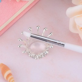 Nail Art Storage Holder, Stainless Steel Crown Design Manicure Holder, Nail Art Brush Holder Nail Art Pen Displaye Stand