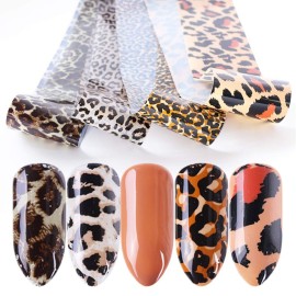 CHANGAR Animal Skin Nail Art Foil Transfer Decals Serpentine Leopard Print Tiger Snake Skin Pattern Fish Scale Nail Foil A...