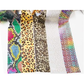 CHANGAR Animal Skin Nail Art Foil Transfer Decals Serpentine Leopard Print Tiger Snake Skin Pattern Fish Scale Nail Foil A...