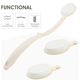 LFJ Lotion Applicator with Long Curved Handle for Back,Legs,Feet Self Application of Sunscreen, Sunless Self-Tanning, Skin Cream, Acne