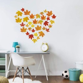 Decalplanet Maple Leaf Wall Art Stickers Autumn Leaves Falling Wall Decals for Living Room Bedroom Nursery Kids Wall Decor