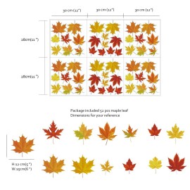 Decalplanet Maple Leaf Wall Art Stickers Autumn Leaves Falling Wall Decals for Living Room Bedroom Nursery Kids Wall Decor