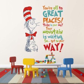 Decalplanet Dr Seuss Inspirational Quotes Wall Stickers Kids Wall Decal Saying Classroom Reading Room Baby Nursery Wall Decor
