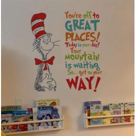 Decalplanet Dr Seuss Inspirational Quotes Wall Stickers Kids Wall Decal Saying Classroom Reading Room Baby Nursery Wall Decor