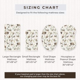 Pobibaby - 2 Pack Premium Bassinet Sheets for Standard Bassinets - Ultra-Soft Cotton Blend, Stylish Woodland Pattern, Safe and Snug for Baby (Wildlife)