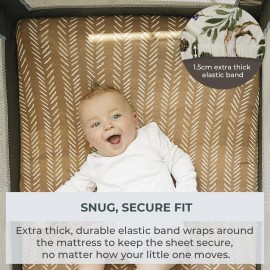 Pobibaby - 2 Pack Premium Pack N Play Sheets Fitted for Standard Pack and Plays and Mini Cribs - Ultra-Soft Cotton Blend, Stylish Woodland Pattern, Safe and Snug for Baby (Wildlife)