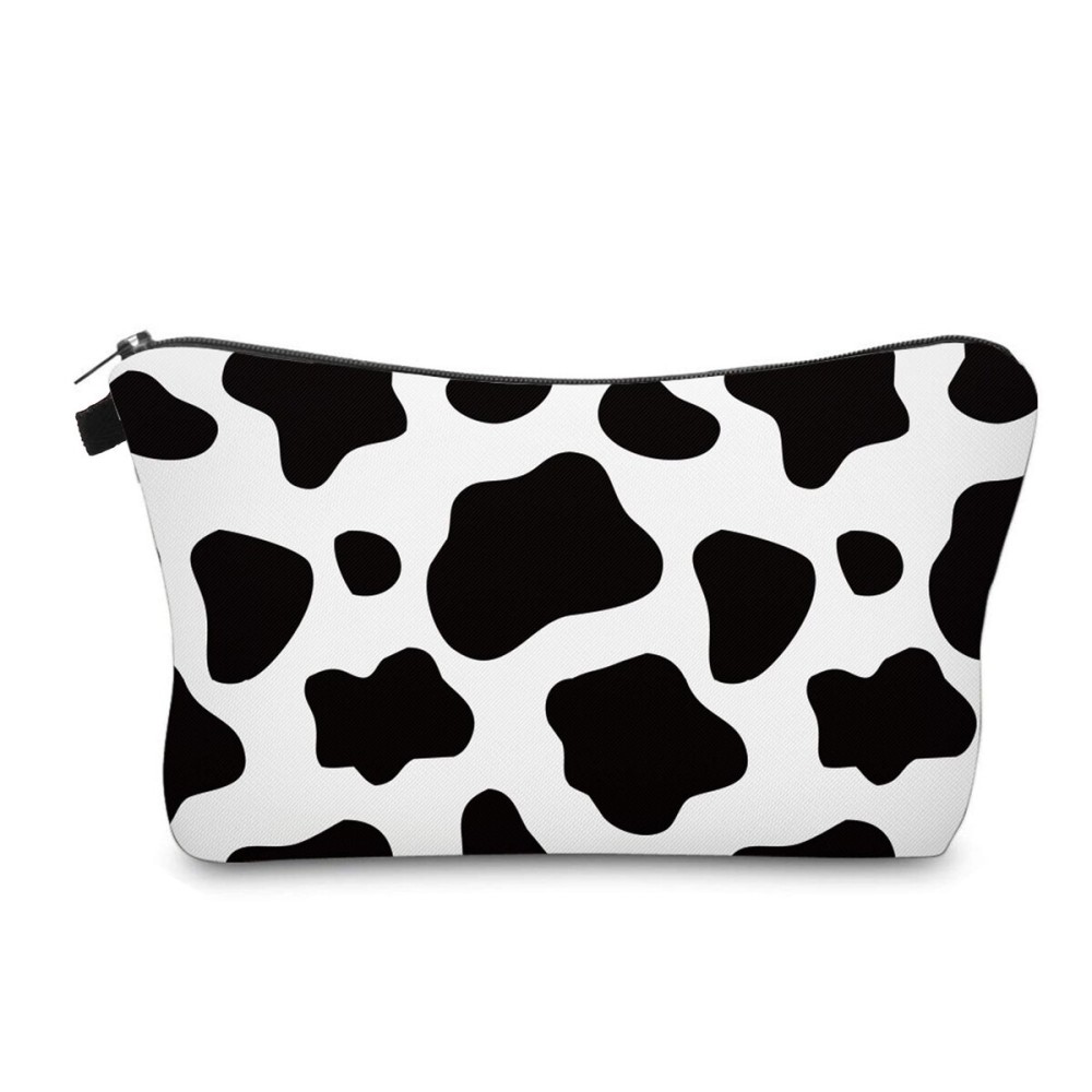 Aiphamy Cute Travel Makeup Bag Cosmetic Bag Small Pouch Gift for Women (Cow Print)