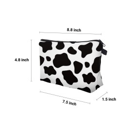 Aiphamy Cute Travel Makeup Bag Cosmetic Bag Small Pouch Gift for Women (Cow Print)