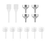 Lil Ray 6 PCS Perfume Dispenser Pump Transfer Tool for Small Travel Refillable Perfume Atomizer Spray Bottle, 4PCS Mini Metel Funnel, 2 PCS Mini dropper