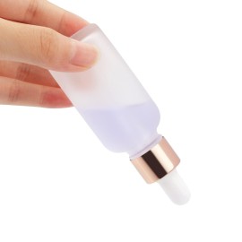 6 Pack Frosted Glass Essential Oil Dropper Bottle - Empty Liquid Container With Rose-Golden Caps, Eye Dropper, Pipette & Funnel - Travel Perfume Cosmetic Container (30ml/1 Ounce)