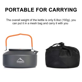 Widesea 1L Camping Kettle Portable Ultralight Aluminum Teapot for Backpacking,Hiking, Camping and Picnic