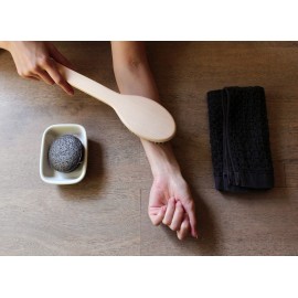 Japanese Body Brush for Bath or Dry Brushing, Exfoliation, Cellulite Treatment, Short Handle, Soft