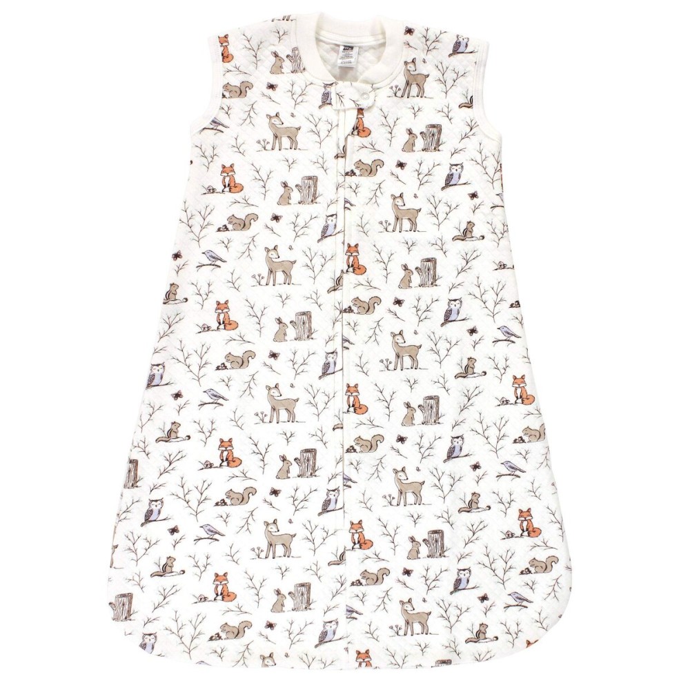 Hudson Baby Unisex Baby Premium Quilted Sleeveless Sleeping Bag and Wearable Blanket, Enchanted Forest, 6-12 Months