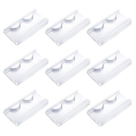 25 Pieces Clear Rectangle Eyelash Tray Holder Plastic False Eyelash Tray Container for False Eyelash Storage Case Packaging Box Cosmetic Container