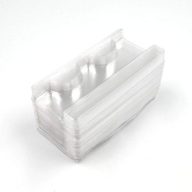 25 Pieces Clear Rectangle Eyelash Tray Holder Plastic False Eyelash Tray Container for False Eyelash Storage Case Packaging Box Cosmetic Container