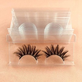 25 Pieces Clear Rectangle Eyelash Tray Holder Plastic False Eyelash Tray Container for False Eyelash Storage Case Packaging Box Cosmetic Container