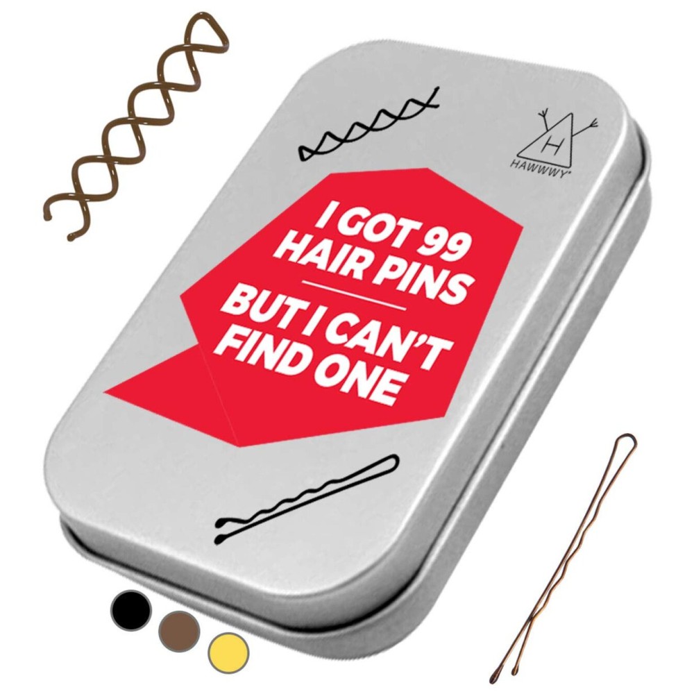Hawwwy 110 Ultimate Bobby Pins (2 inches), Premium Set - Includes 10 Spin Pins Plus 100 Bobby Pins In Robust Storage Tin - Your Ideal Bobby Pin Choice - Brown Combo Hawwwy 110 Ultimate Bobby Pins (2 inches), Premium Set - Includes 10 Spin Pins Plus 100 Bobby Pins In Robust Storage Tin - Your Ideal Bobby Pin Choice - Brown Combo