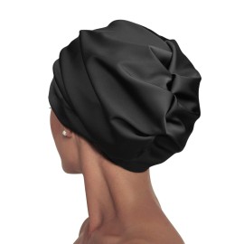 Satin Lined Sleep Cap Slap Hat Night Cap for Pineapple Hair Adjustable Satin Bonnet for Women Satin Lined Sleep Cap Slap Hat Night Cap for Pineapple Hair Adjustable Satin Bonnet for Women