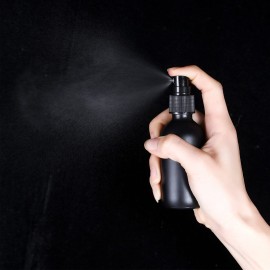 YONKAN 2oz Glass Spray Bottle, Fine Mist Boston Glass Bottles with Black Fine Mist Sprayer Small Clear Bottles for Essential Oils, Bath, Beauty, Hair & Cleaning, Black, Pack of 24