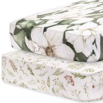 Pobi Baby - 2-Pack Fitted Crib Sheets - Girl, Boys - Standard Crib Mattress, Neutral, Ultra-Soft Cotton, Floral