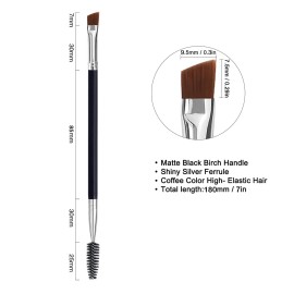 Duo Eye Brow Brush - Angled Eyebrow Brush, Spoolie, Eyelash Comb - 1 Pcs