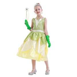 WonderBabe Princess and The Frog Dress Fairy Costume for Girls Birthday Party Fancy Dress Up Outfit Kids Halloween Costume 3 4T WonderBabe Princess and The Frog Dress Fairy Costume for Girls Birthday Party Fancy Dress Up Outfit Kids Halloween Costume 3 4T