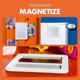 Boxgear Magnetic Locker Mirror - 5 x 7- for School Locker, Bathroom, Household Refrigerator, Locker Accessory, Workshop Toolbox or Office Cabinet (White) Boxgear Magnetic Locker Mirror - 5 x 7- for School Locker, Bathroom, Household Refrigerator, Locker Accessory, Workshop Toolbox or Office Cabinet (White)