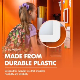 Boxgear Magnetic Locker Mirror - 5 x 7- for School Locker, Bathroom, Household Refrigerator, Locker Accessory, Workshop Toolbox or Office Cabinet (White) Boxgear Magnetic Locker Mirror - 5 x 7- for School Locker, Bathroom, Household Refrigerator, Locker Accessory, Workshop Toolbox or Office Cabinet (White)