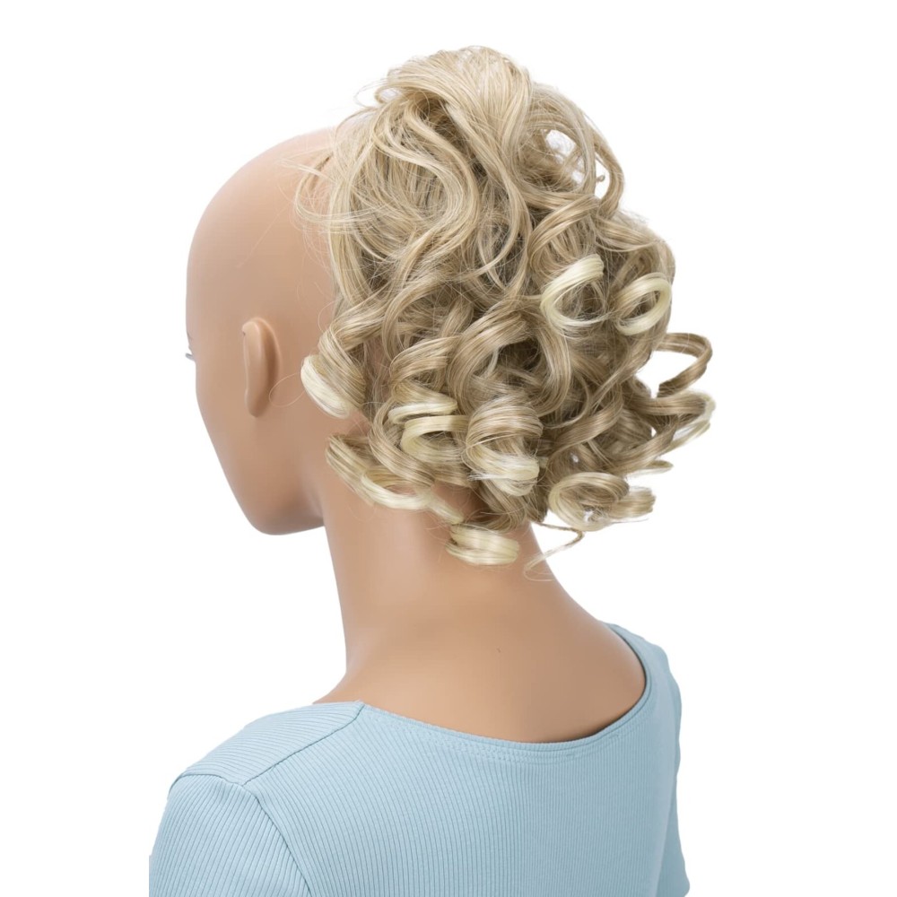 CAISHA Jumbo Hairpiece Scrunchy Updo Voluminous Curly Messy Bun Blond Mix G15L