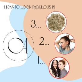 CAISHA Jumbo Hairpiece Scrunchy Updo Voluminous Curly Messy Bun Dark Blonde G3L